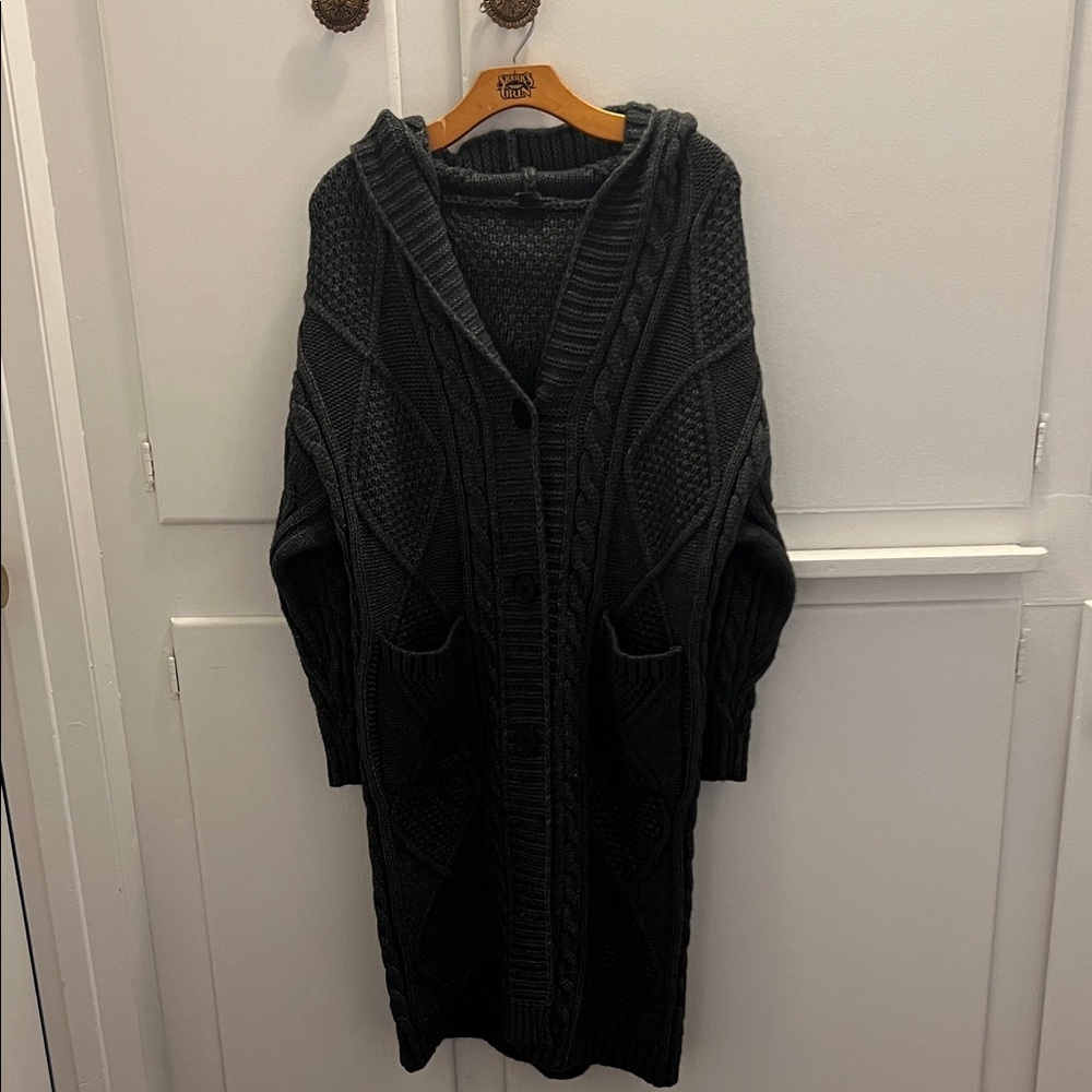Cozy Black Hooded Cardigan Sweater by  COCO+CARMEN